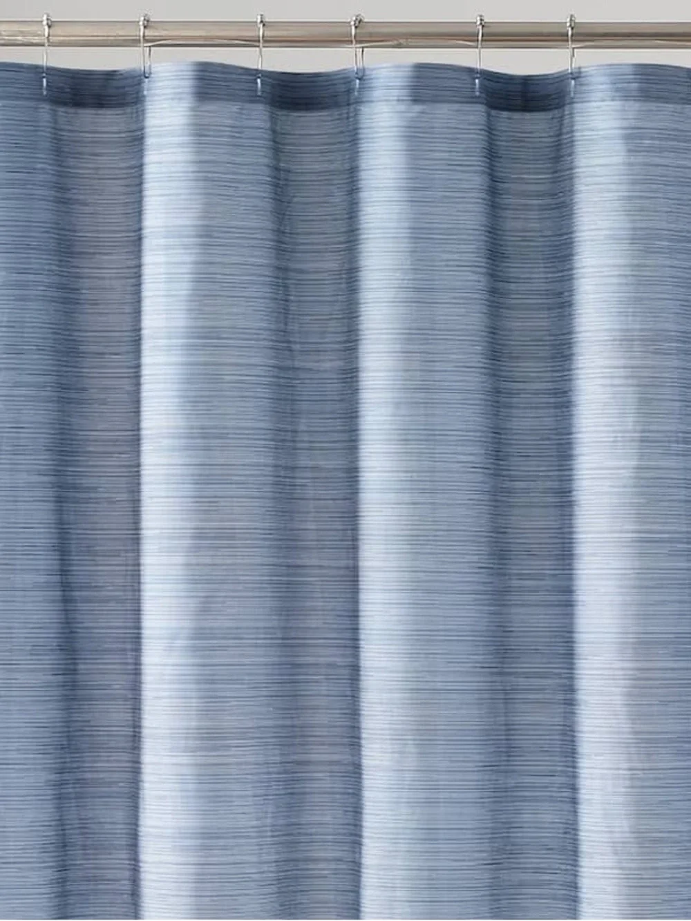 SCOUT 100% Cotton Blue/White Stripe Shower Curtain 72 x 72 Machine Washable